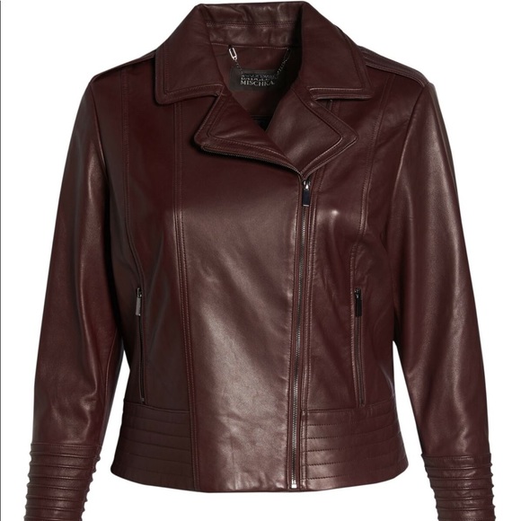 BADGLEY MISCHKA Gia Leather Biker Jacket Coat - Picture 5 of 7